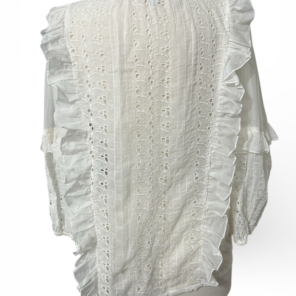 Jade by Johnny Was, Elegant White Lace Women's Top - Picture 5 of 8
